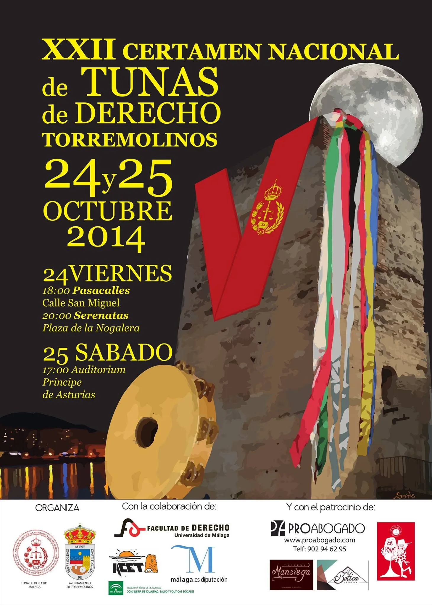 Cartel del XXII Certamen Nacional de Tunas de Derecho en Torremolinos 2014